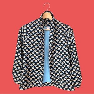 Xhiliration XS Drapey Blue Unstructured Blazer w/ Ruched Bracelet Length Sleeves